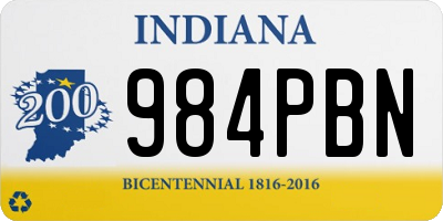 IN license plate 984PBN