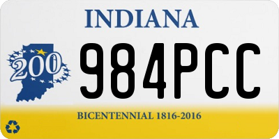 IN license plate 984PCC