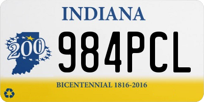 IN license plate 984PCL