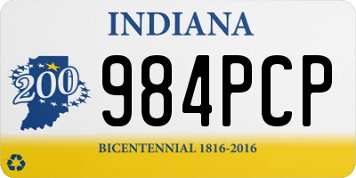 IN license plate 984PCP