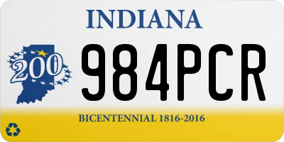 IN license plate 984PCR