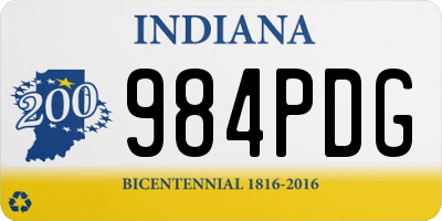 IN license plate 984PDG