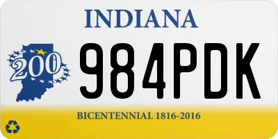 IN license plate 984PDK