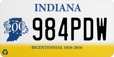 IN license plate 984PDW