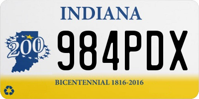 IN license plate 984PDX