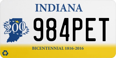 IN license plate 984PET