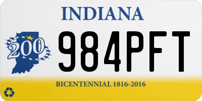 IN license plate 984PFT