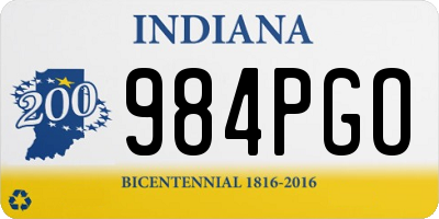 IN license plate 984PGO