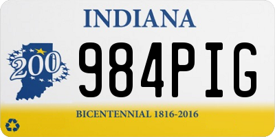 IN license plate 984PIG