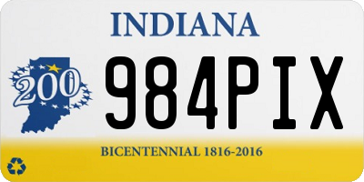 IN license plate 984PIX