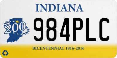 IN license plate 984PLC