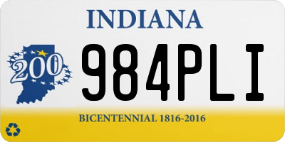 IN license plate 984PLI
