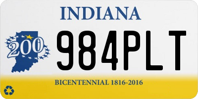 IN license plate 984PLT