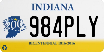 IN license plate 984PLY