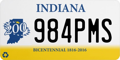 IN license plate 984PMS
