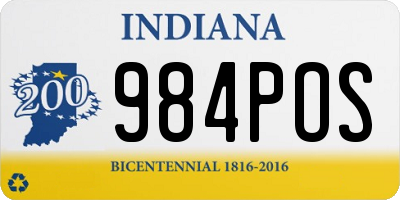 IN license plate 984POS