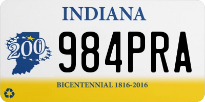 IN license plate 984PRA