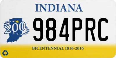 IN license plate 984PRC