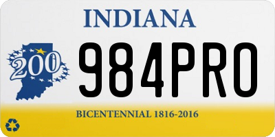 IN license plate 984PRO