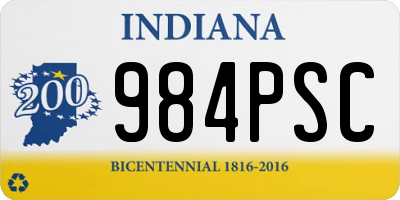 IN license plate 984PSC
