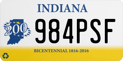 IN license plate 984PSF