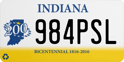 IN license plate 984PSL