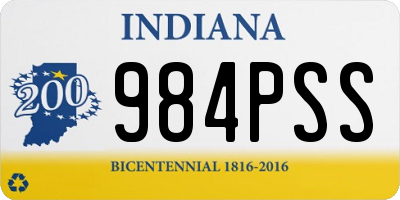 IN license plate 984PSS