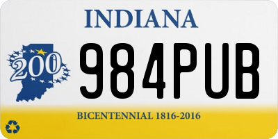 IN license plate 984PUB