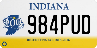 IN license plate 984PUD