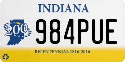 IN license plate 984PUE