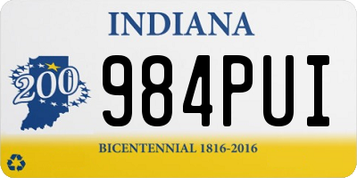 IN license plate 984PUI