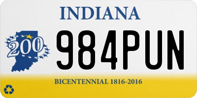 IN license plate 984PUN