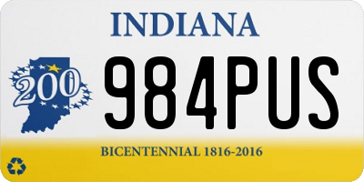IN license plate 984PUS