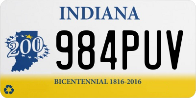 IN license plate 984PUV