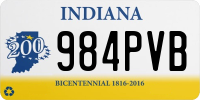 IN license plate 984PVB