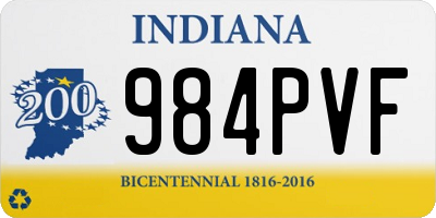 IN license plate 984PVF