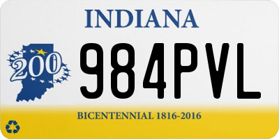 IN license plate 984PVL