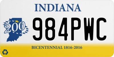 IN license plate 984PWC