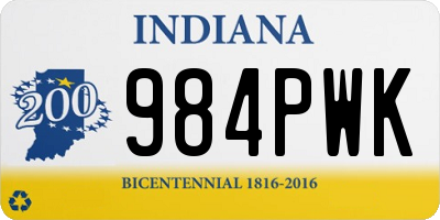 IN license plate 984PWK