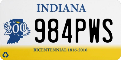 IN license plate 984PWS