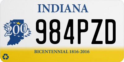 IN license plate 984PZD