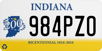 IN license plate 984PZO