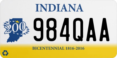 IN license plate 984QAA