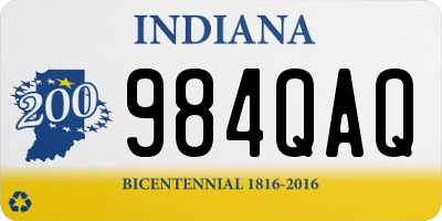 IN license plate 984QAQ
