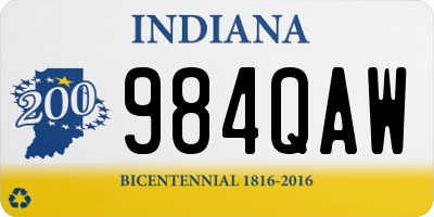 IN license plate 984QAW