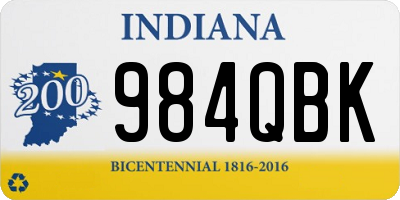 IN license plate 984QBK