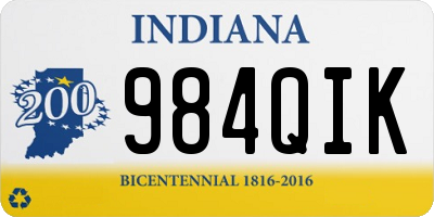 IN license plate 984QIK