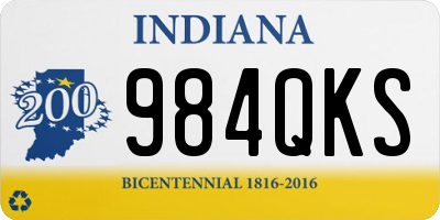 IN license plate 984QKS