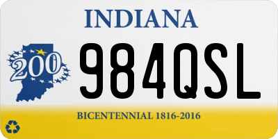 IN license plate 984QSL