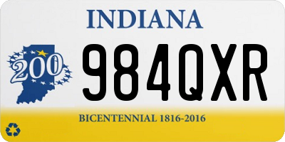 IN license plate 984QXR